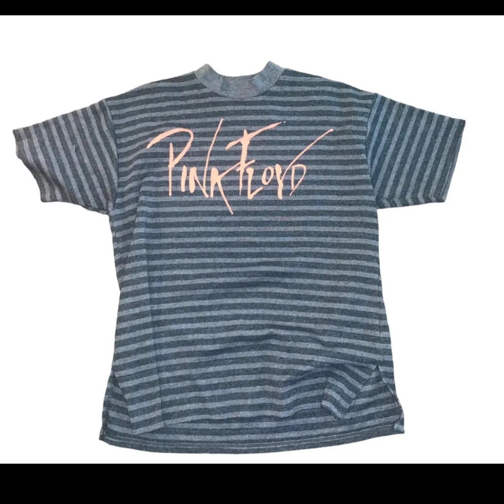 Pink Floyd The Wall Graphic Tee Mock Neck Striped Unisex Oversized